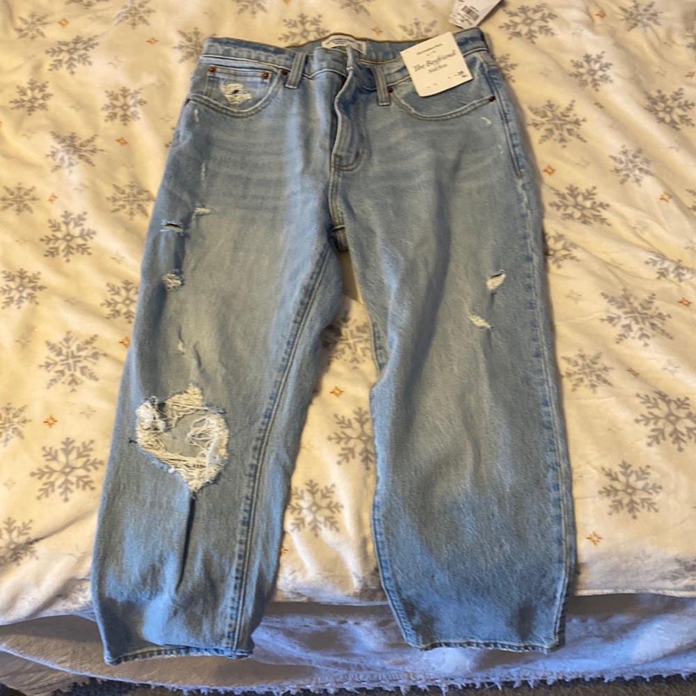 Abercrombie Boyfriend jeans.